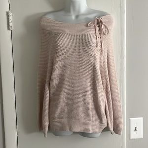 Pink off the shoulder sweater